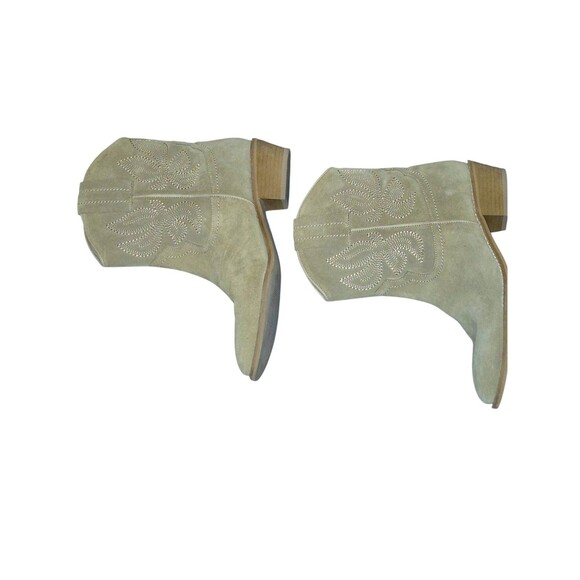 Regard Tan Brown Real Suede Leather Cowboy Western Ankle Boots Women's 37 6.5 - Picture 3 of 5